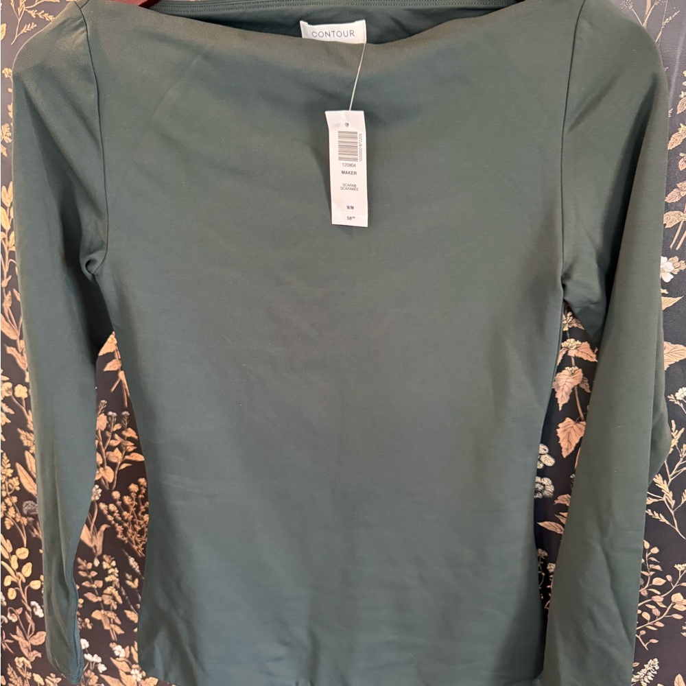 Aritzia Forest Green Long Sleeve Blouse